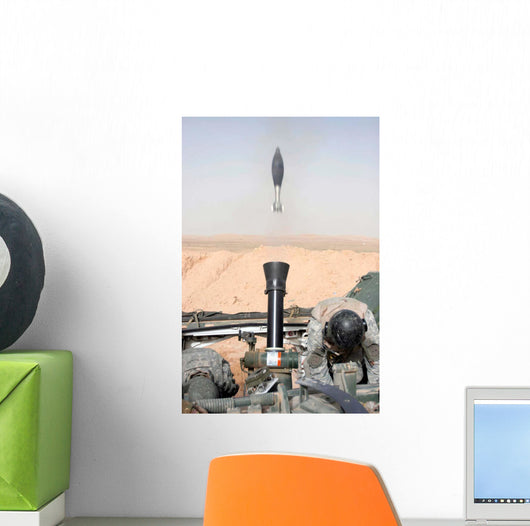Mortar Is Fired from Wall Decal