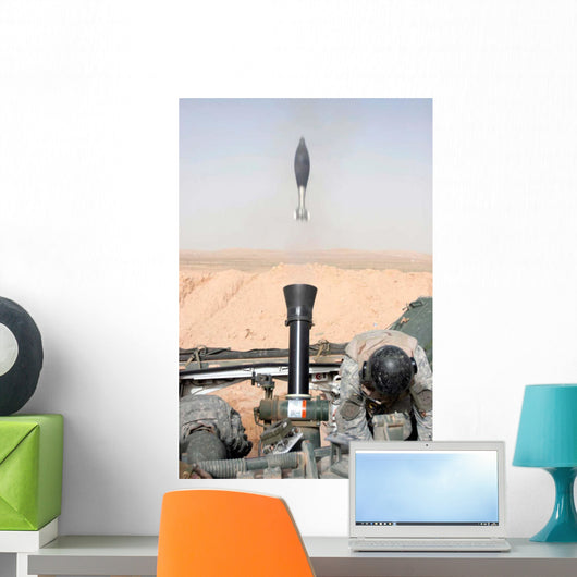 Mortar Is Fired from Wall Decal
