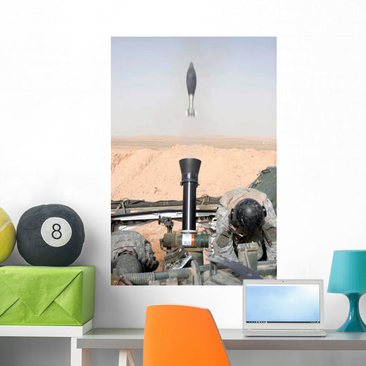 Mortar Is Fired from Wall Decal