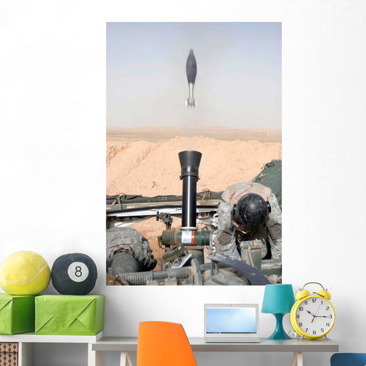 Mortar Is Fired from Wall Decal