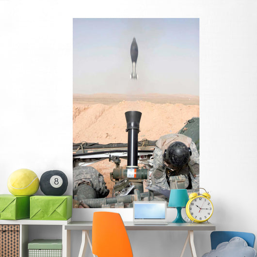 Mortar Is Fired from Wall Decal