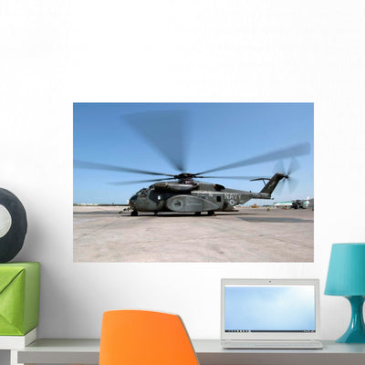 Mh-53e Sea Dragon Helicopter Wall Decal shown on a wall