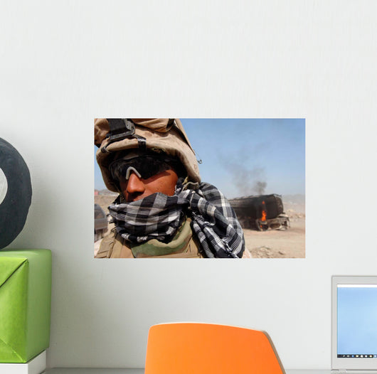Us Marines Set Security at Wall Decal