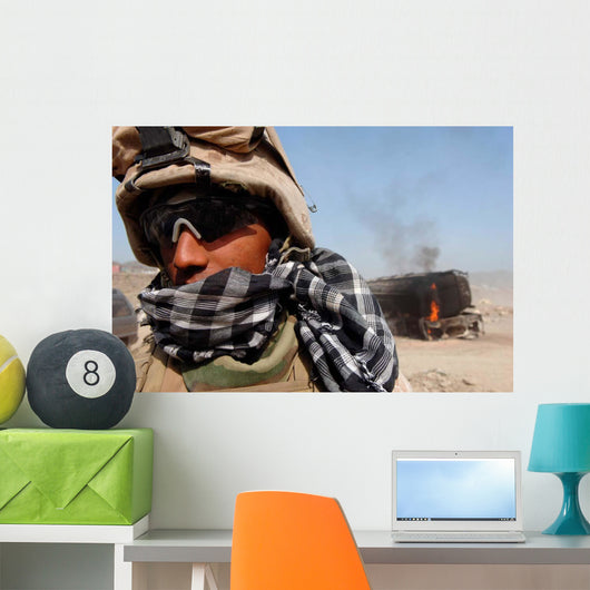 Us Marines Set Security at Wall Decal