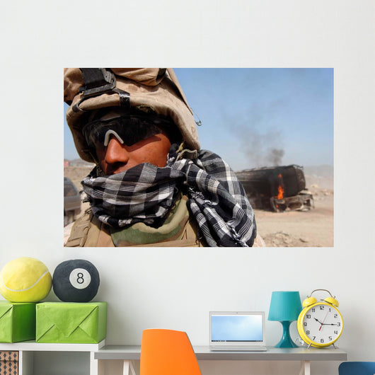 Us Marines Set Security at Wall Decal