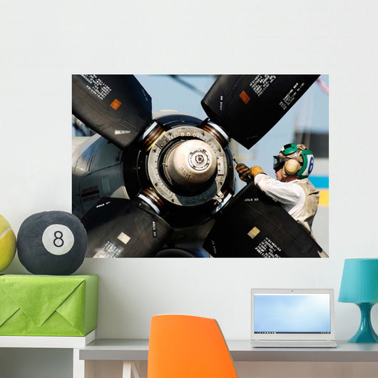 Sailor Performs Maintenance Propeller Wall Decal