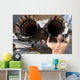 Maintainer Inspects Engine F-15e Wall Decal