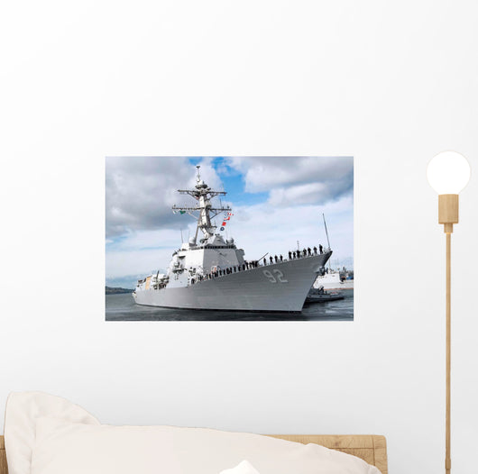 Sailors Man Rails aboard Wall Decal