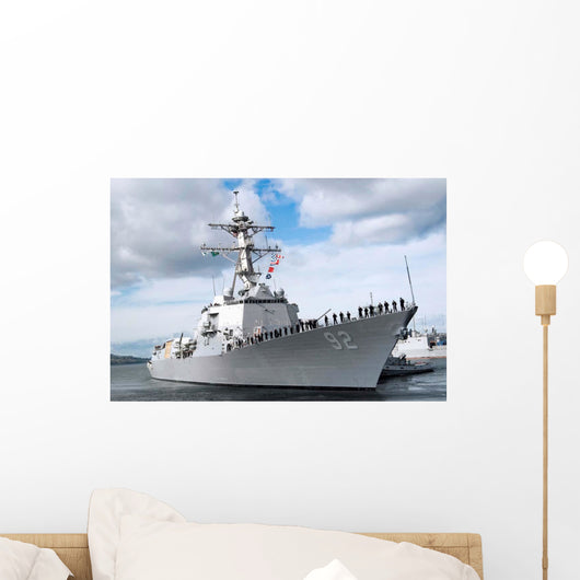 Sailors Man Rails aboard Wall Decal