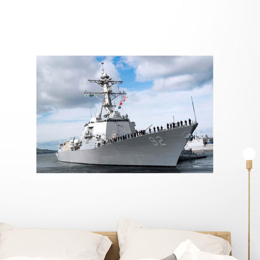 Sailors Man Rails aboard Wall Decal