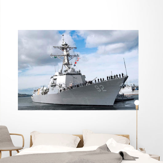 Sailors Man Rails aboard Wall Decal