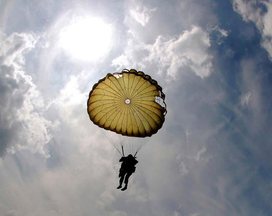 Paratrooper Descends through Sky Wall Decal