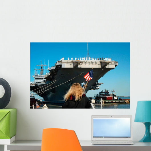 Sailors aboard Aircraft Carrier Wall Decal