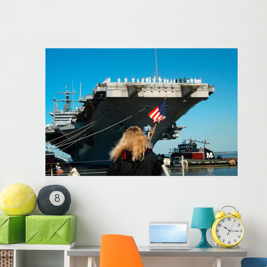 Sailors aboard Aircraft Carrier Wall Decal