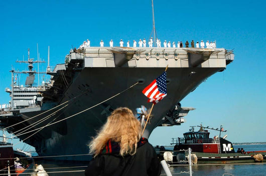 Sailors aboard Aircraft Carrier Wall Decal