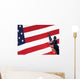 Airman Posts American Flag Wall Decal
