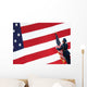 Airman Posts American Flag Wall Decal