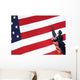 Airman Posts American Flag Wall Decal