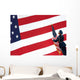 Airman Posts American Flag Wall Decal