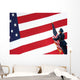 Airman Posts American Flag Wall Decal