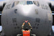 Ground Crewmember Marshals C-17 Wall Decal