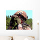 Soldier Scans Area for Wall Decal