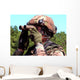 Soldier Scans Area for Wall Decal