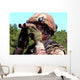 Soldier Scans Area for Wall Decal