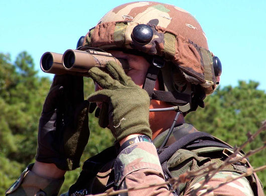 Soldier Scans Area for Wall Decal
