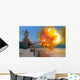 Battleship Uss Wisconsin Fires Wall Decal Design 2