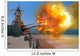 Battleship Uss Wisconsin Fires Wall Decal Design 2