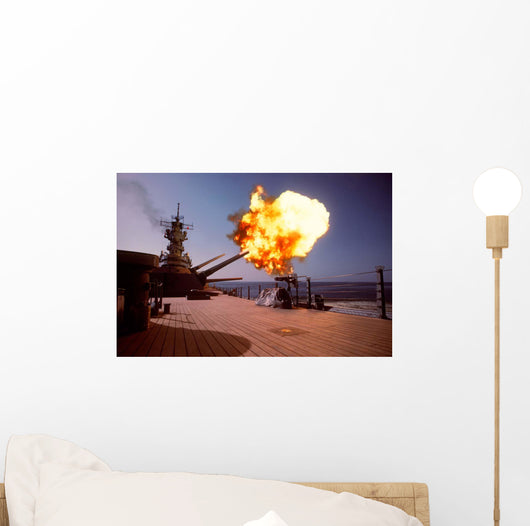Battleship Uss Wisconsin Fires Wall Decal Design 1