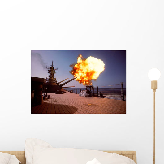 Battleship Uss Wisconsin Fires Wall Decal Design 1