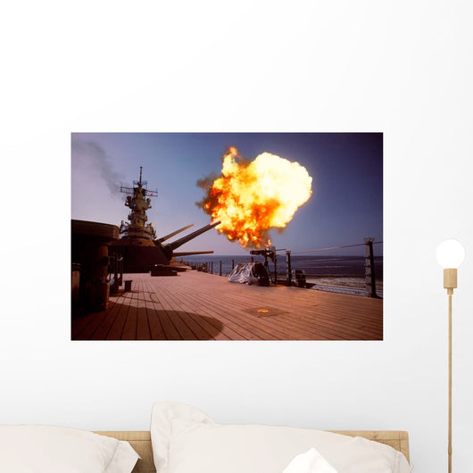 Battleship Uss Wisconsin Fires Wall Decal Design 1