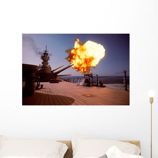 Battleship Uss Wisconsin Fires Wall Decal Design 1