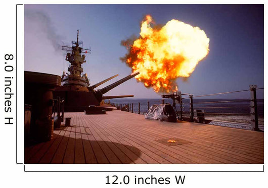 Battleship Uss Wisconsin Fires Wall Decal Design 1