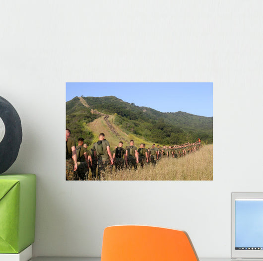 Marines Hike Their Way Wall Decal