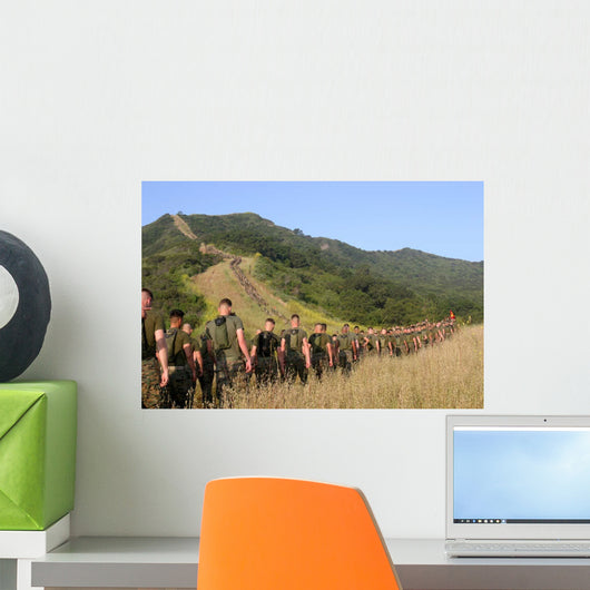 Marines Hike Their Way Wall Decal
