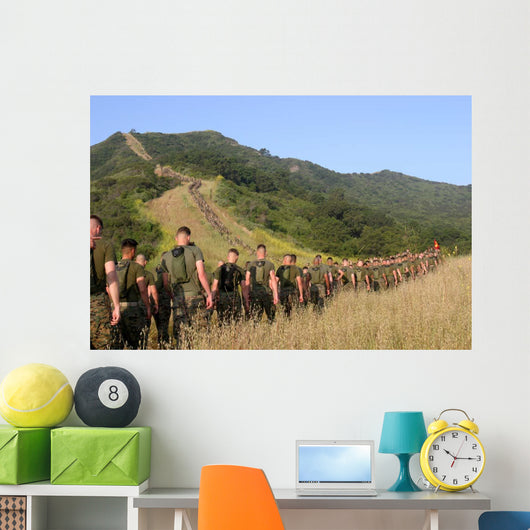 Marines Hike Their Way Wall Decal