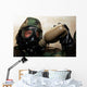 Marine Drinks Water from Wall Decal