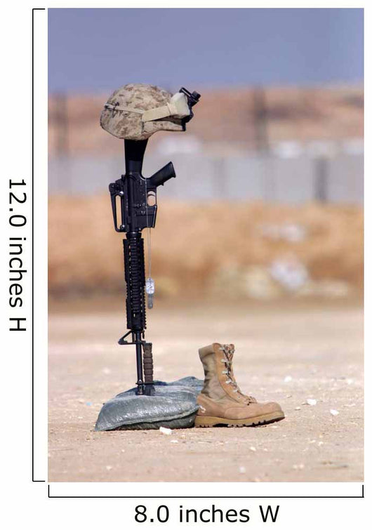 Boots Rifle Dog Tags Wall Decal