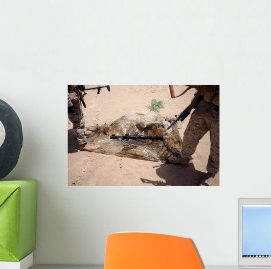 Marines Stand over Rocket-propelled Wall Decal
