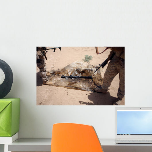 Marines Stand over Rocket-propelled Wall Decal
