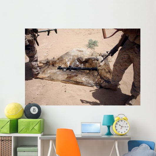 Marines Stand over Rocket-propelled Wall Decal