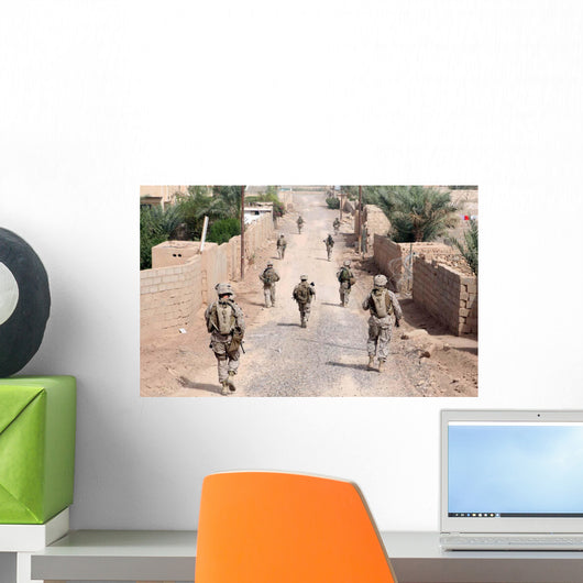 Marines Patrol Streets Iraq Wall Decal
