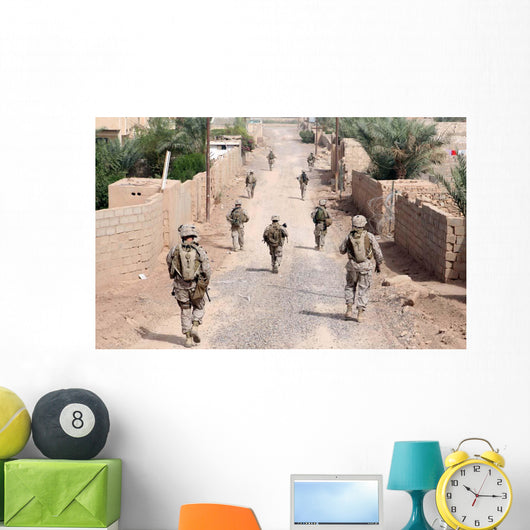 Marines Patrol Streets Iraq Wall Decal