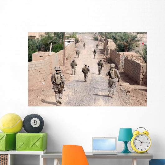 Marines Patrol Streets Iraq Wall Decal