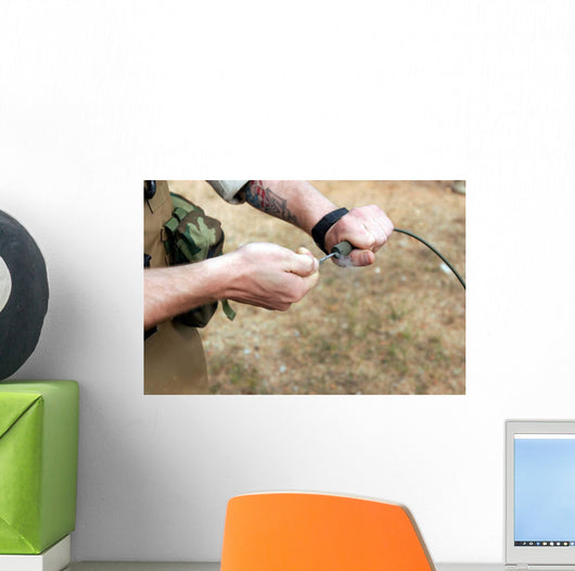 Soldier Pulls Detonation Cord Wall Decal