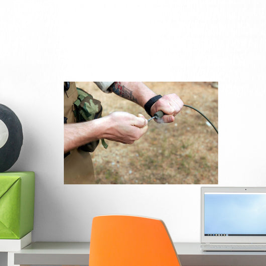 Soldier Pulls Detonation Cord Wall Decal