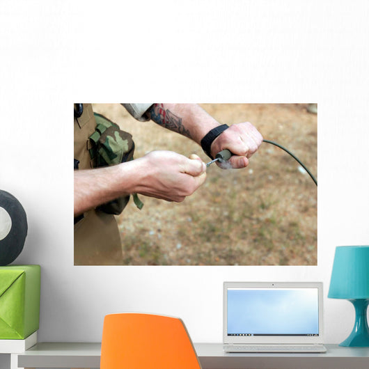 Soldier Pulls Detonation Cord Wall Decal